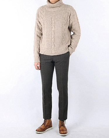 F.L wool glen check slacks (2 color)