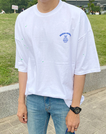 유니벌 백나염 반팔 티셔츠 (흰색)